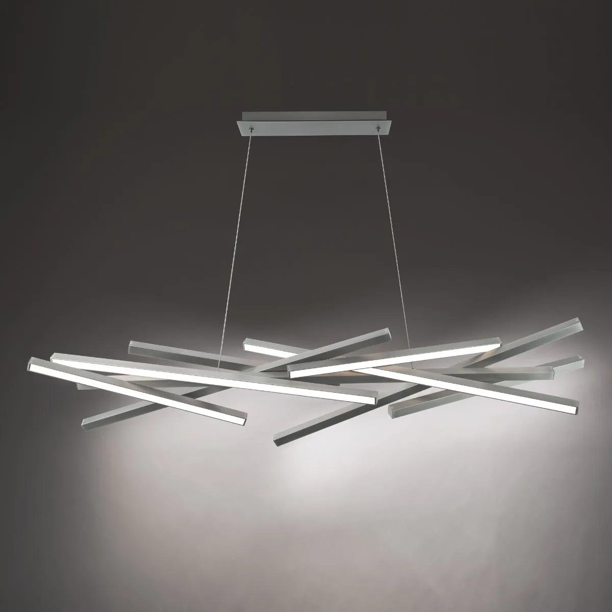 Parallax 55 in. 8 Lights LED Chandelier Brushed Nickel finish