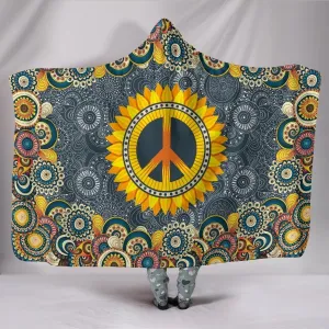 Peace Mandala Hooded Blanket