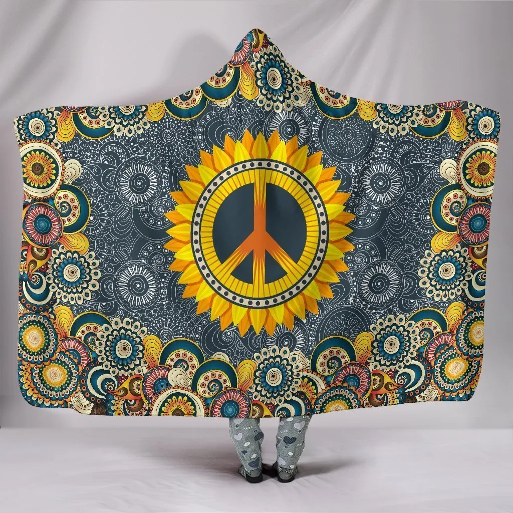 Peace Mandala Hooded Blanket