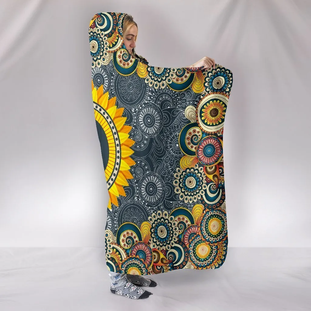 Peace Mandala Hooded Blanket