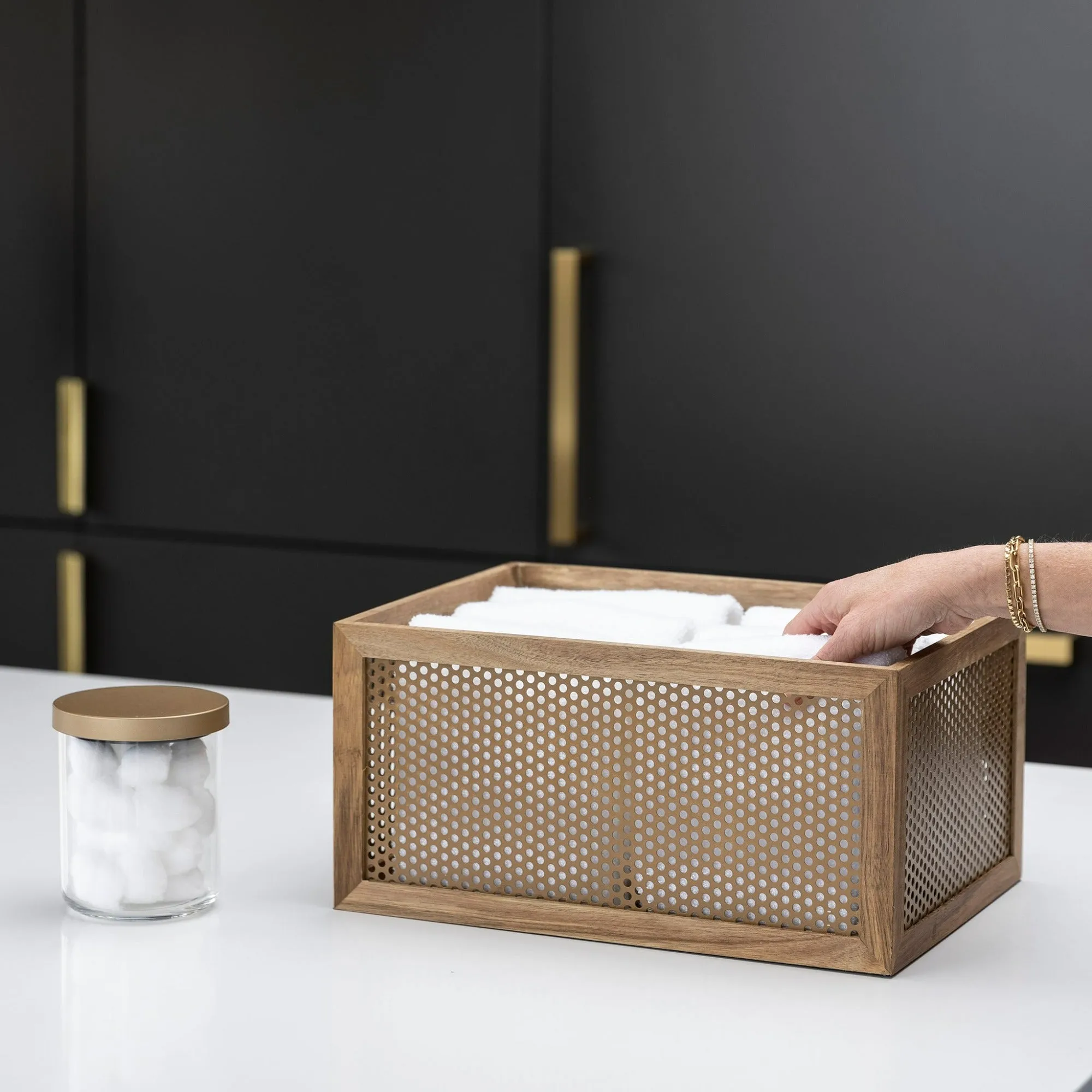Perforated Acacia Baskets