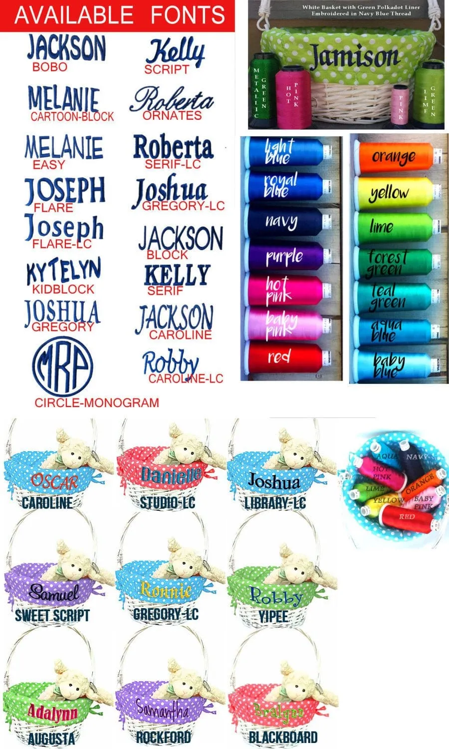 Personalized Easter Basket -Easter Baskets Folding Handle Polkadot Easter Basket Liner Blue Green Purple Pink For Boys Girls White Yellow