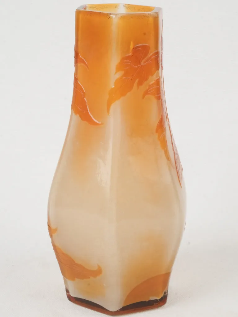 Petite Émile Gallé Cameo Glass Vase circa 1900, signed - 8¾"