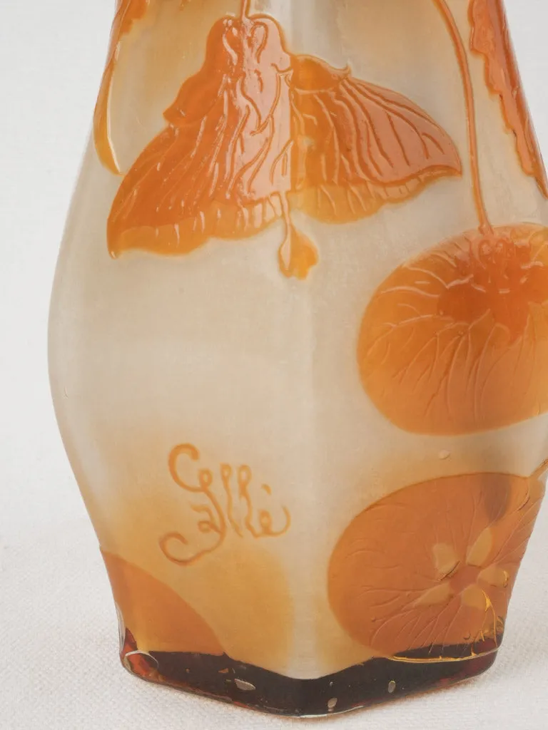 Petite Émile Gallé Cameo Glass Vase circa 1900, signed - 8¾"