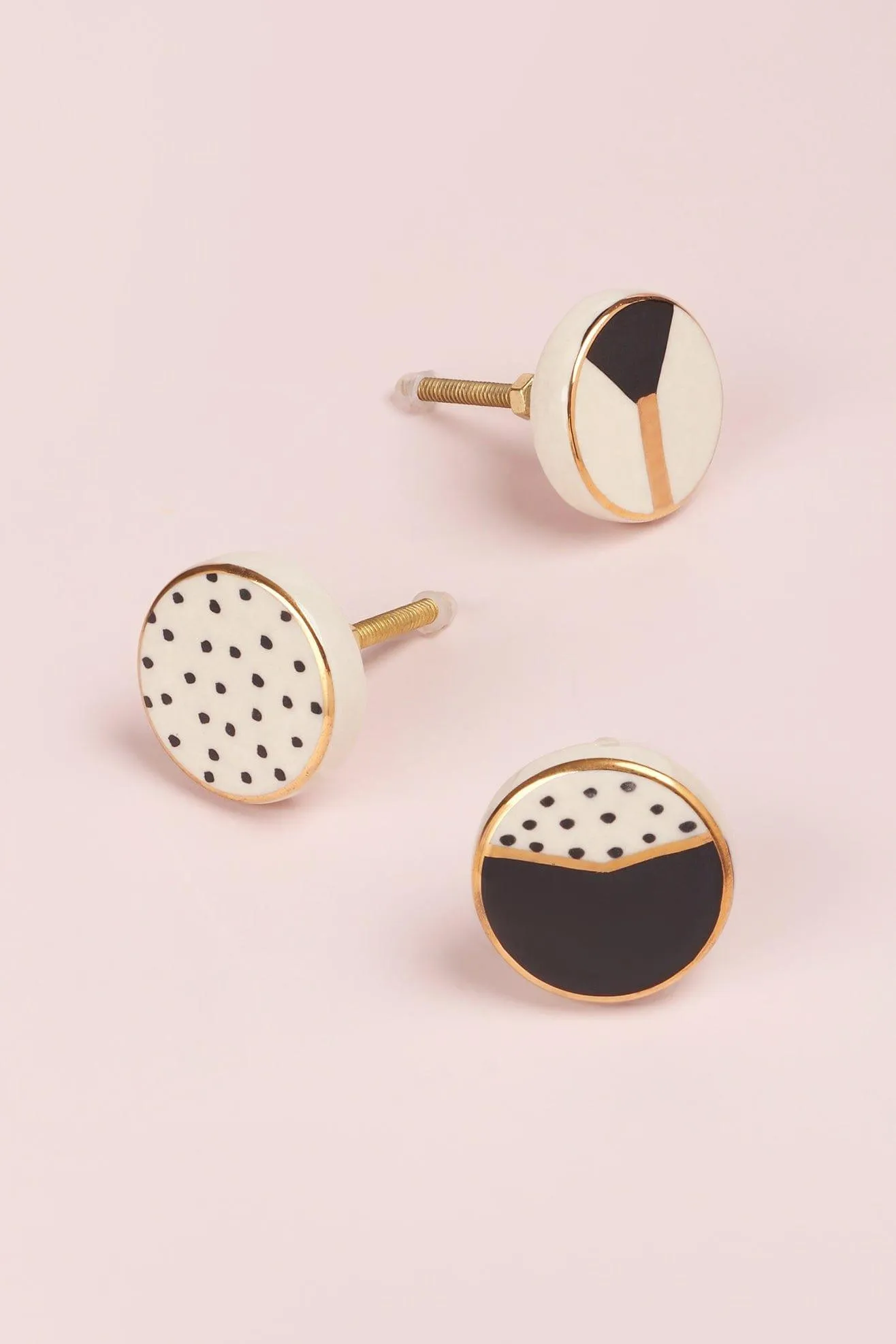 Pie Chart Pattern Design Ceramic Door Knobs
