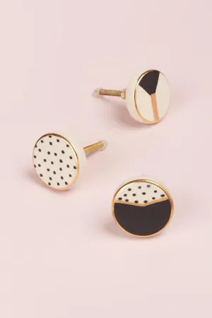 Pie Chart Pattern Design Ceramic Door Knobs