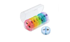 Pill Boxes 7-Day Pill Organizer With 2 Compartments Portable