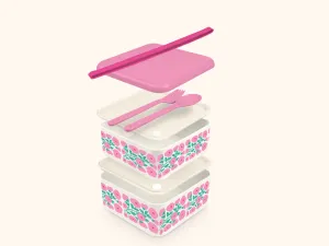 Pink Poppies Lunch Size Bento Box