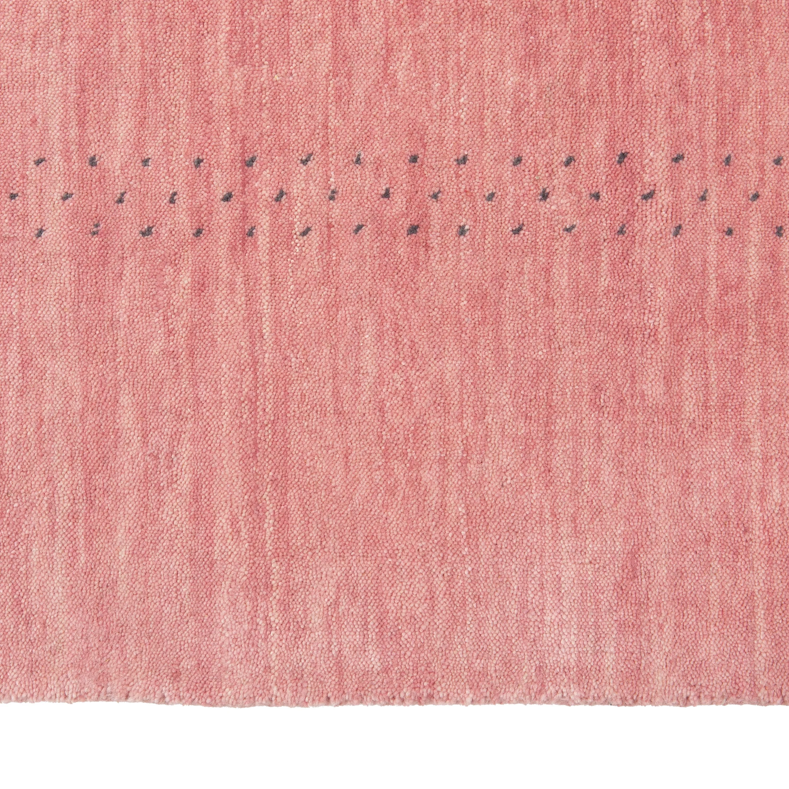 Pink Solid Indo Gabbeh Rug - 6'2" x 9'
