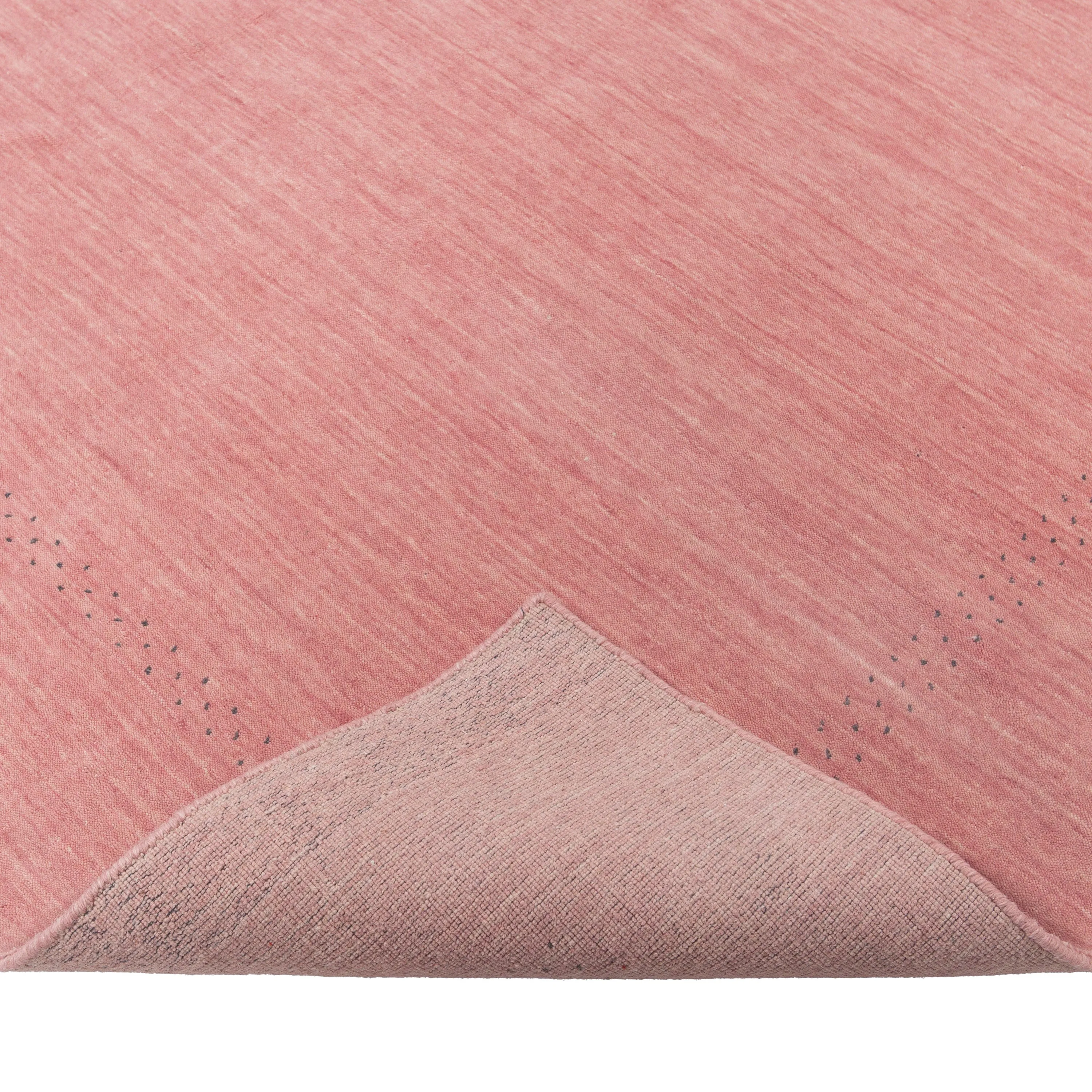 Pink Solid Indo Gabbeh Rug - 6'2" x 9'