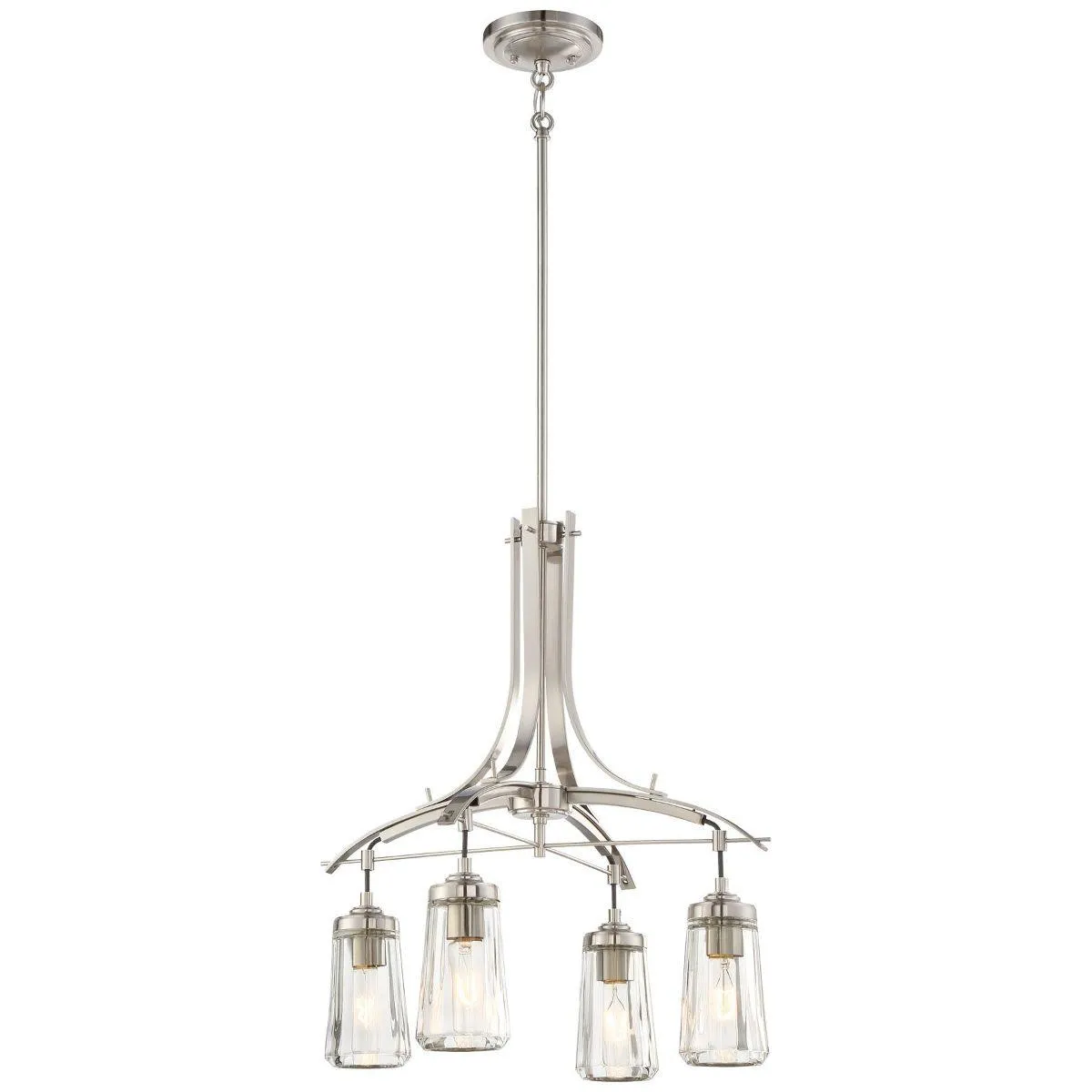 Poleis 21 in. 4 Lights Chandelier Brushed Nickel finish