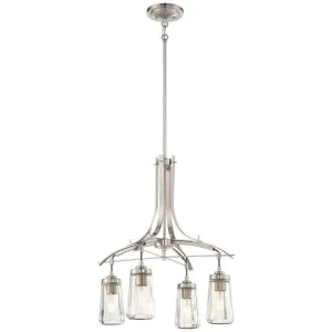 Poleis 21 in. 4 Lights Chandelier Brushed Nickel finish