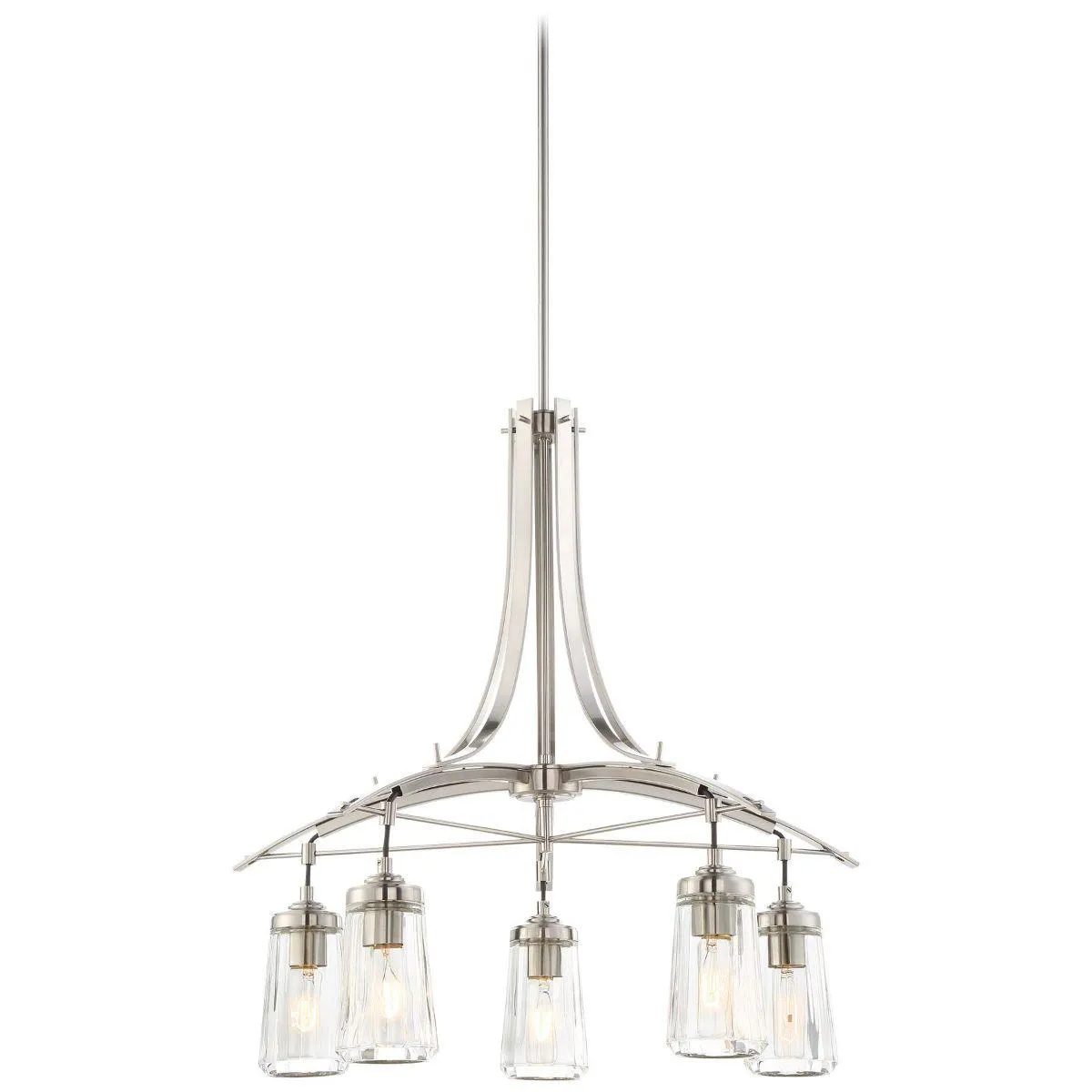 Poleis 27 in. 5 Lights Chandelier Brushed Nickel finish