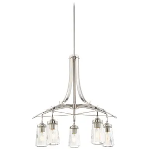 Poleis 27 in. 5 Lights Chandelier Brushed Nickel finish