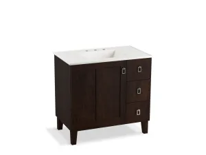 Poplin Claret Suede Freestanding Vanity (37.75" x 24" x 36")