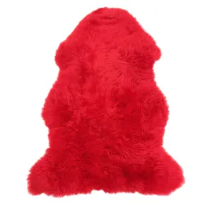 Poppy Red - XXL - Long Wool Sheepskin Rug - Australian Merino Sheepskin
