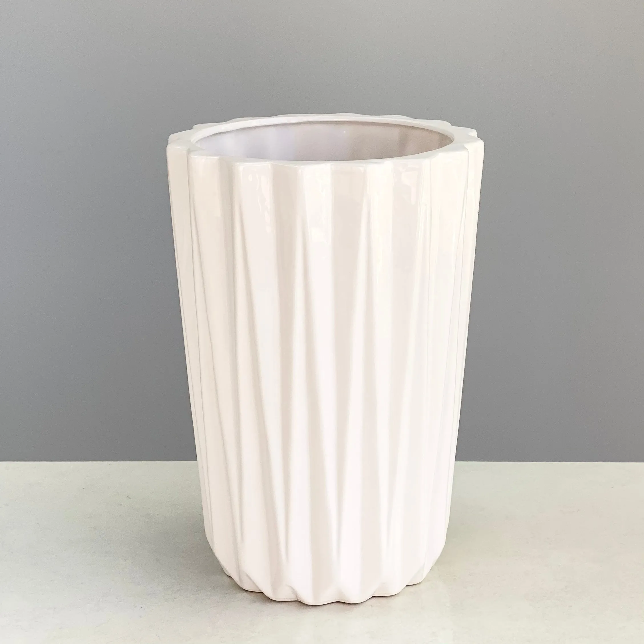Porcelain Flower Vase White Large