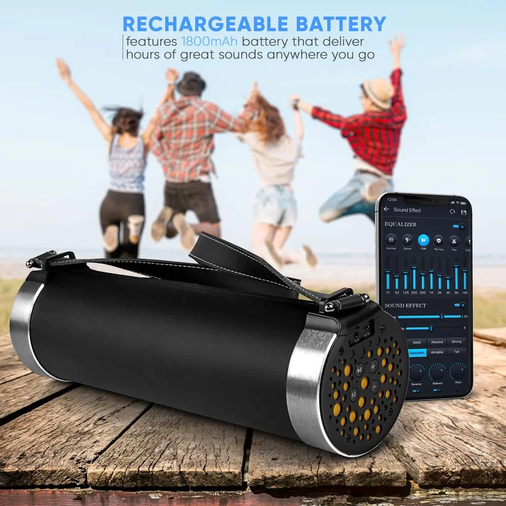 Portable Bluetooth Wireless Boombox Stereo System, Built-In Rechargeable Battery, Mp3/Micro Sd Reader, Fm Radio