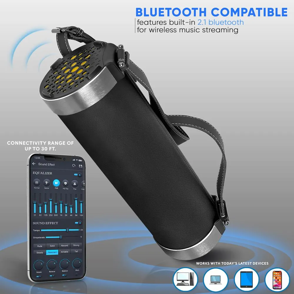 Portable Bluetooth Wireless Boombox Stereo System, Built-In Rechargeable Battery, Mp3/Micro Sd Reader, Fm Radio