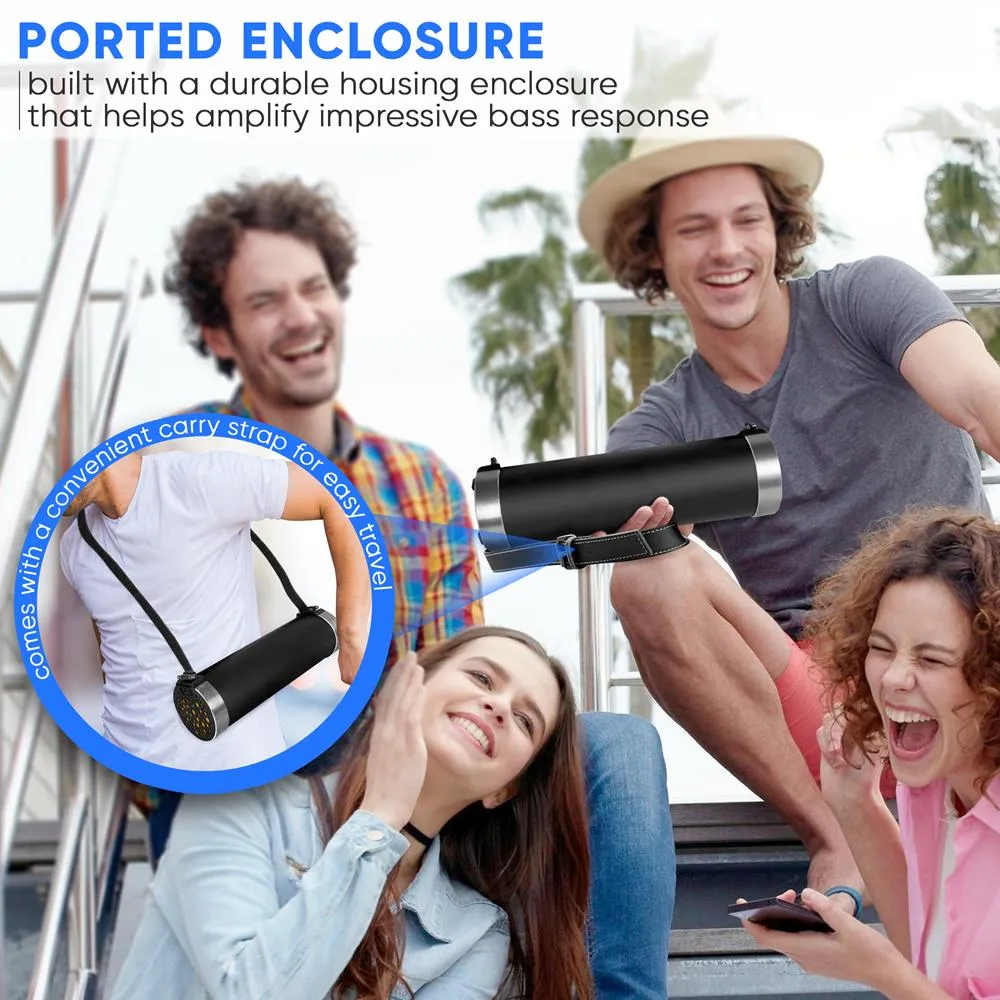 Portable Bluetooth Wireless Boombox Stereo System, Built-In Rechargeable Battery, Mp3/Micro Sd Reader, Fm Radio