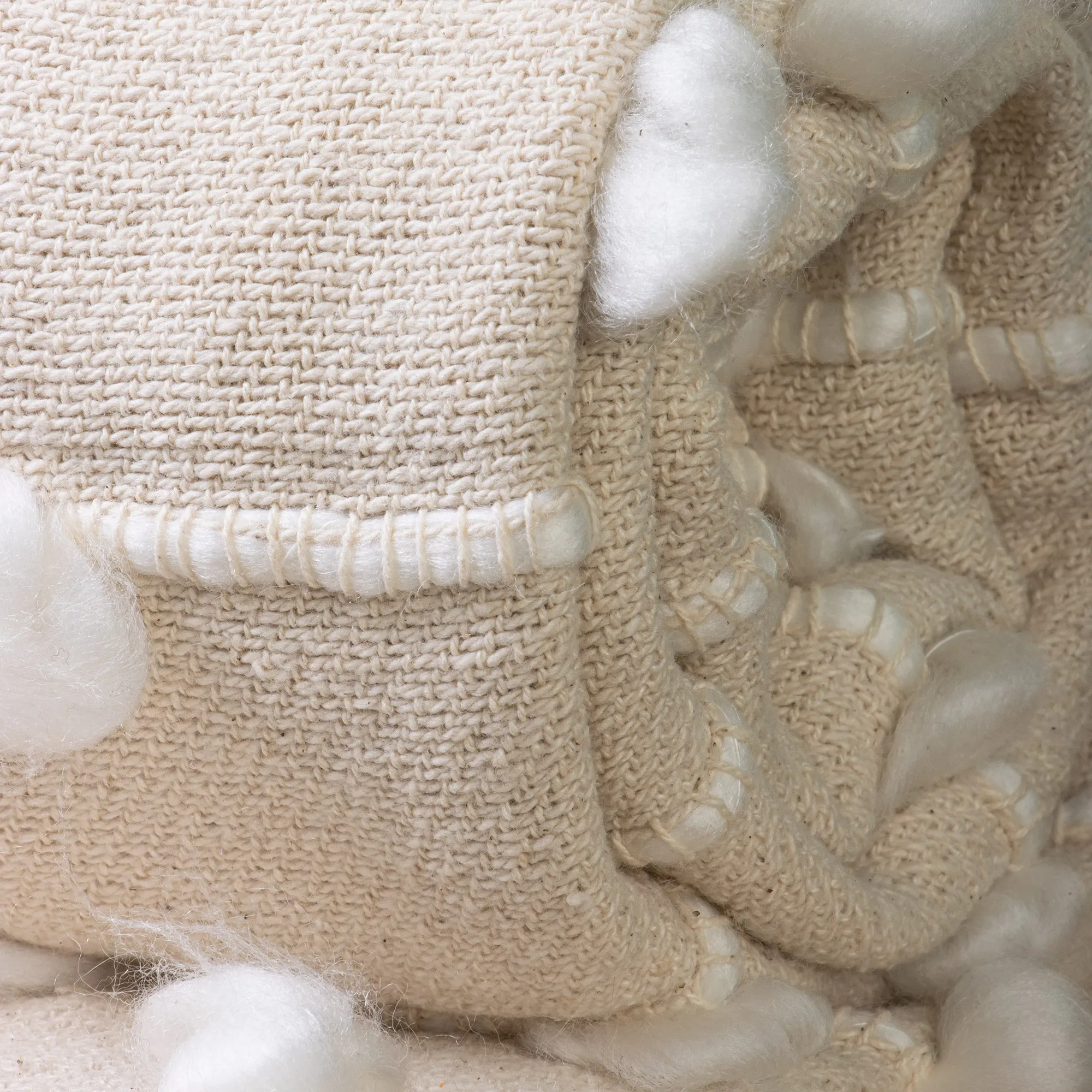 Premium Soft Cream Woven Cotton Throw Blanket