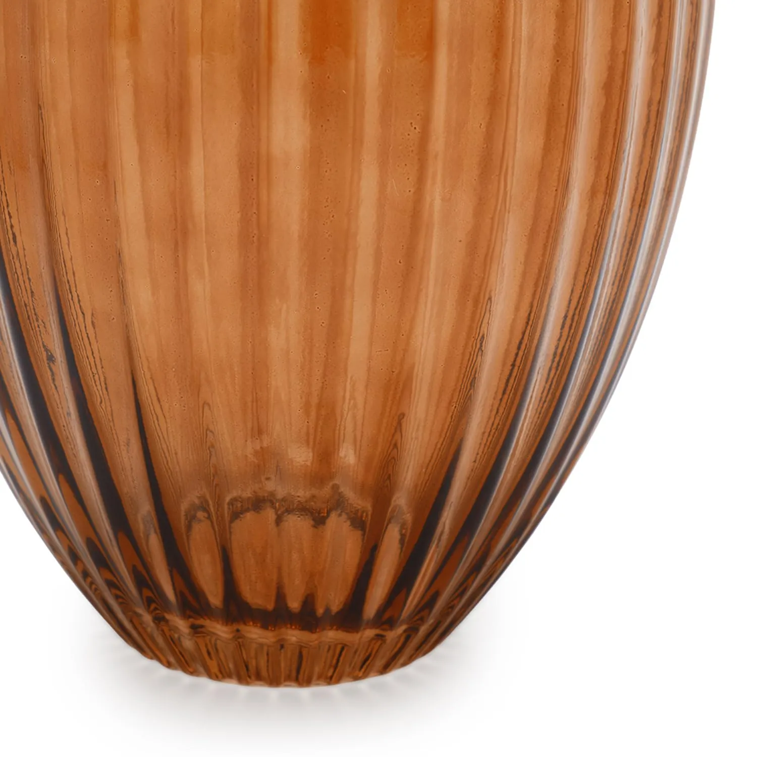 Pure Home   Living Dark Brown Ribbed Glass Vase