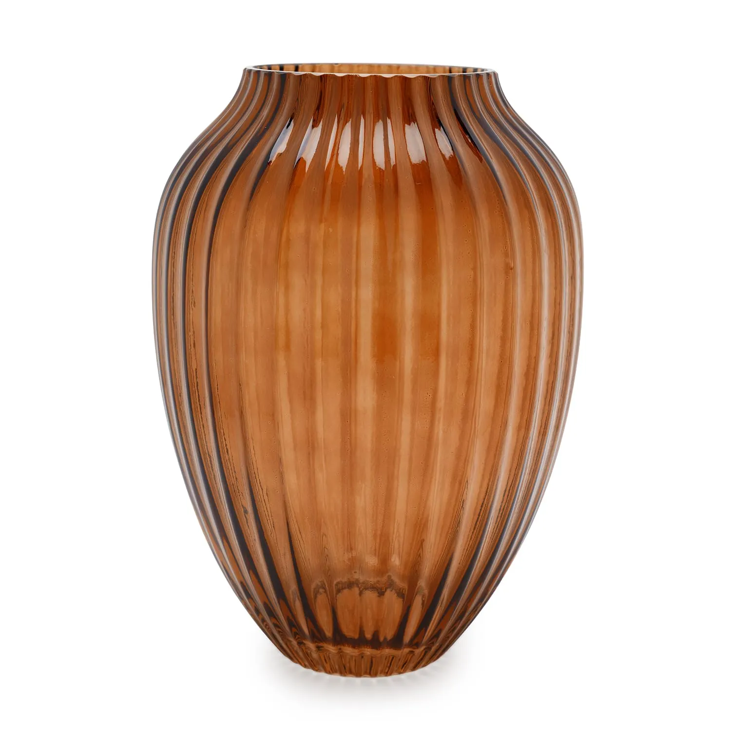 Pure Home   Living Dark Brown Ribbed Glass Vase