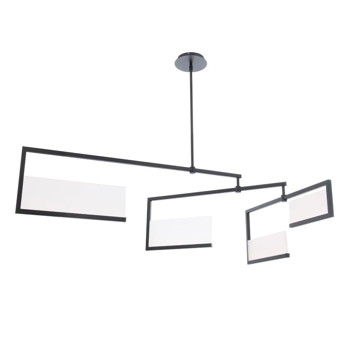 QUARTET 56 in. 4 Lights LED Chandelier Black finish