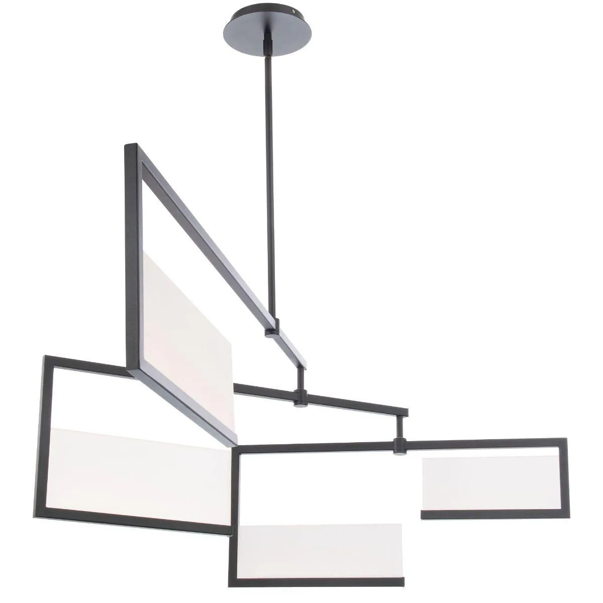 QUARTET 56 in. 4 Lights LED Chandelier Black finish