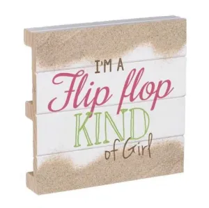 "Flip Flop Kind or Girl" Pallet Coaster