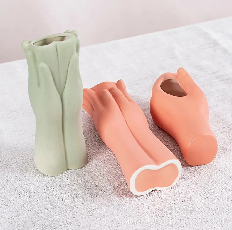 Raise Your Hand Ceramic Vase