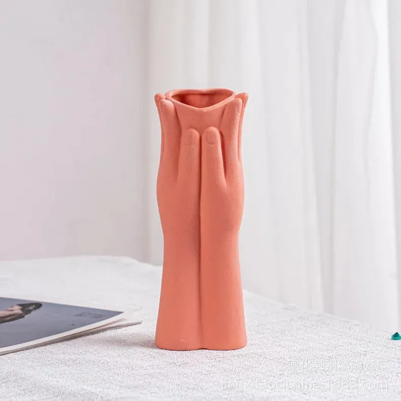 Raise Your Hand Ceramic Vase
