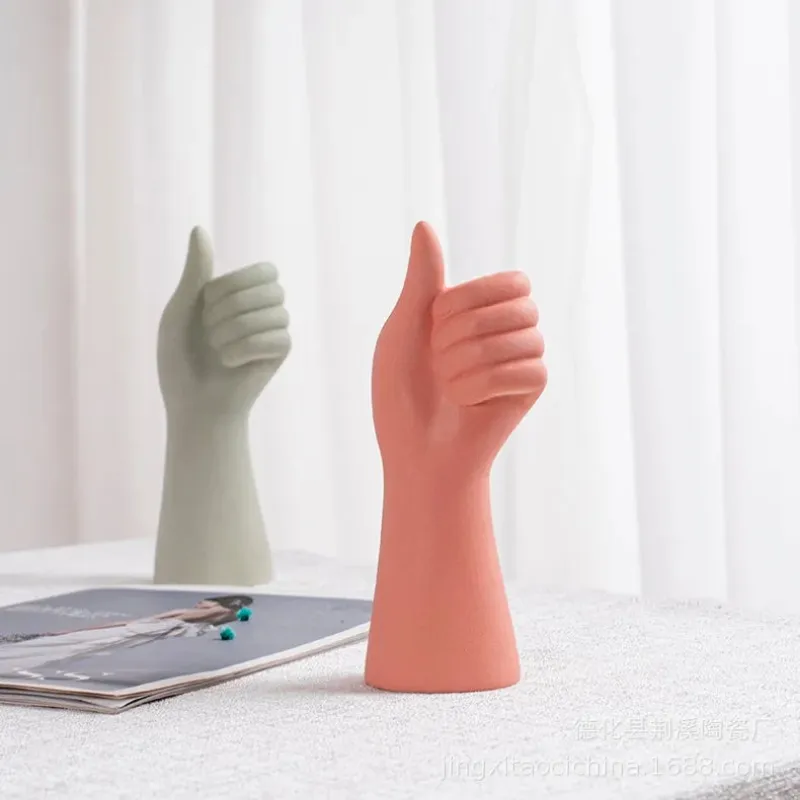 Raise Your Hand Ceramic Vase