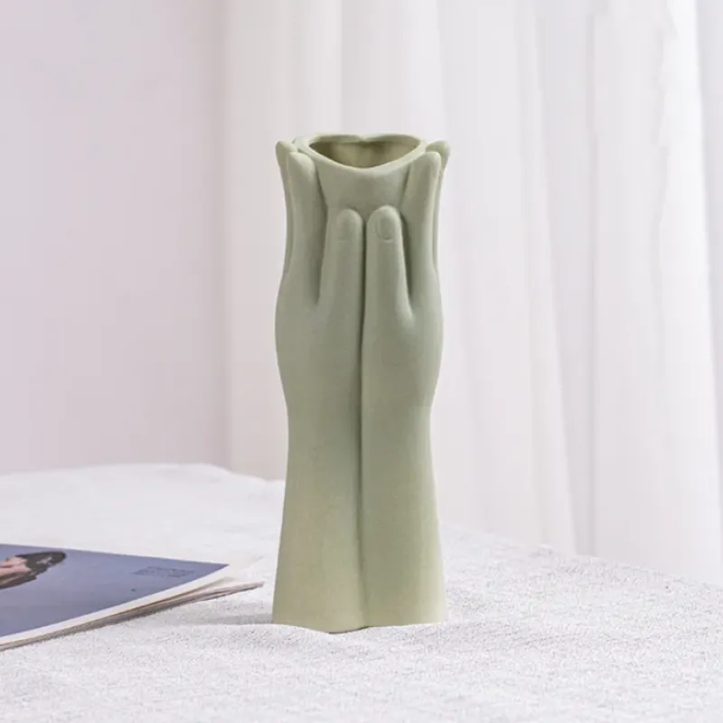 Raise Your Hand Ceramic Vase