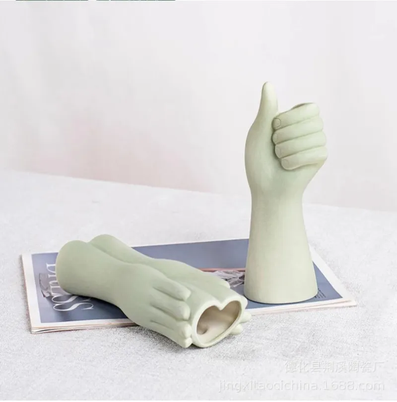 Raise Your Hand Ceramic Vase
