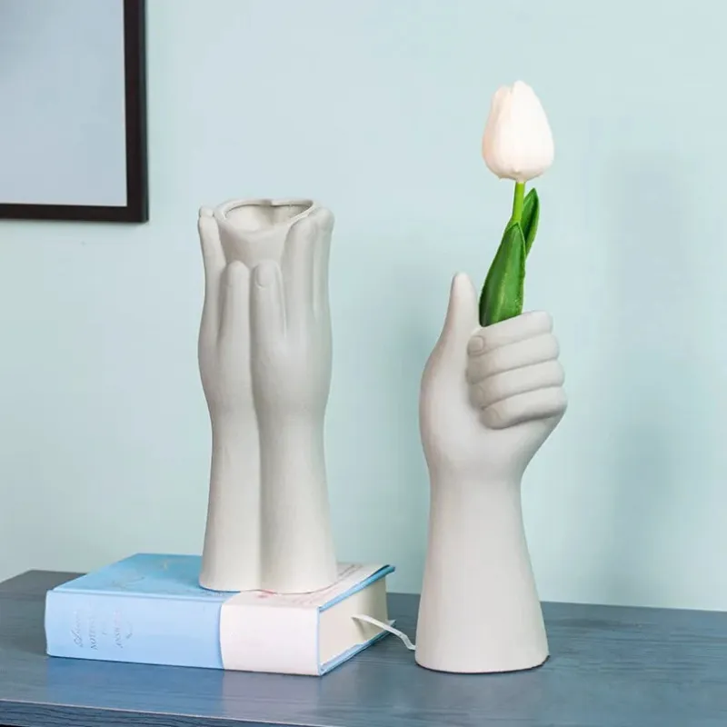 Raise Your Hand Ceramic Vase