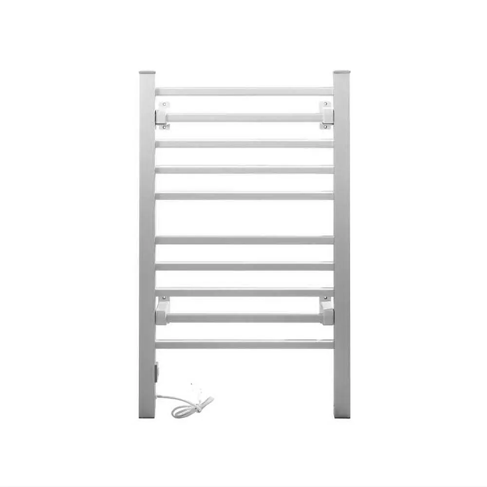 Rapid Heat 10-Bar Heated Towel Rail, Wall-Mounted/Freestanding - Devanti
