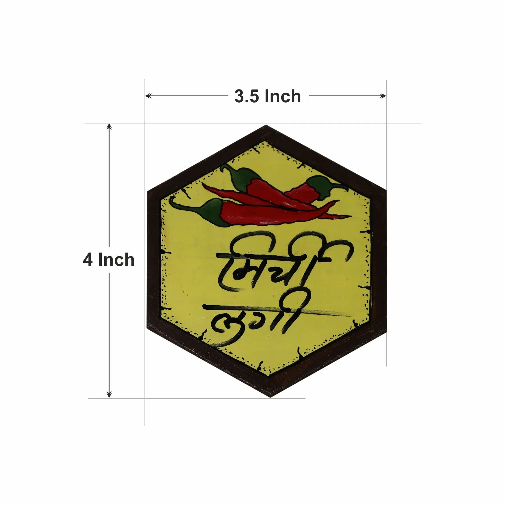Rasoi Ghar Handpainted Multi-Color Coasters Set of 4 (4x3.5 Inch)