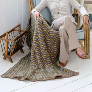 Red Heart Knit Zig-Zag Ease Throw