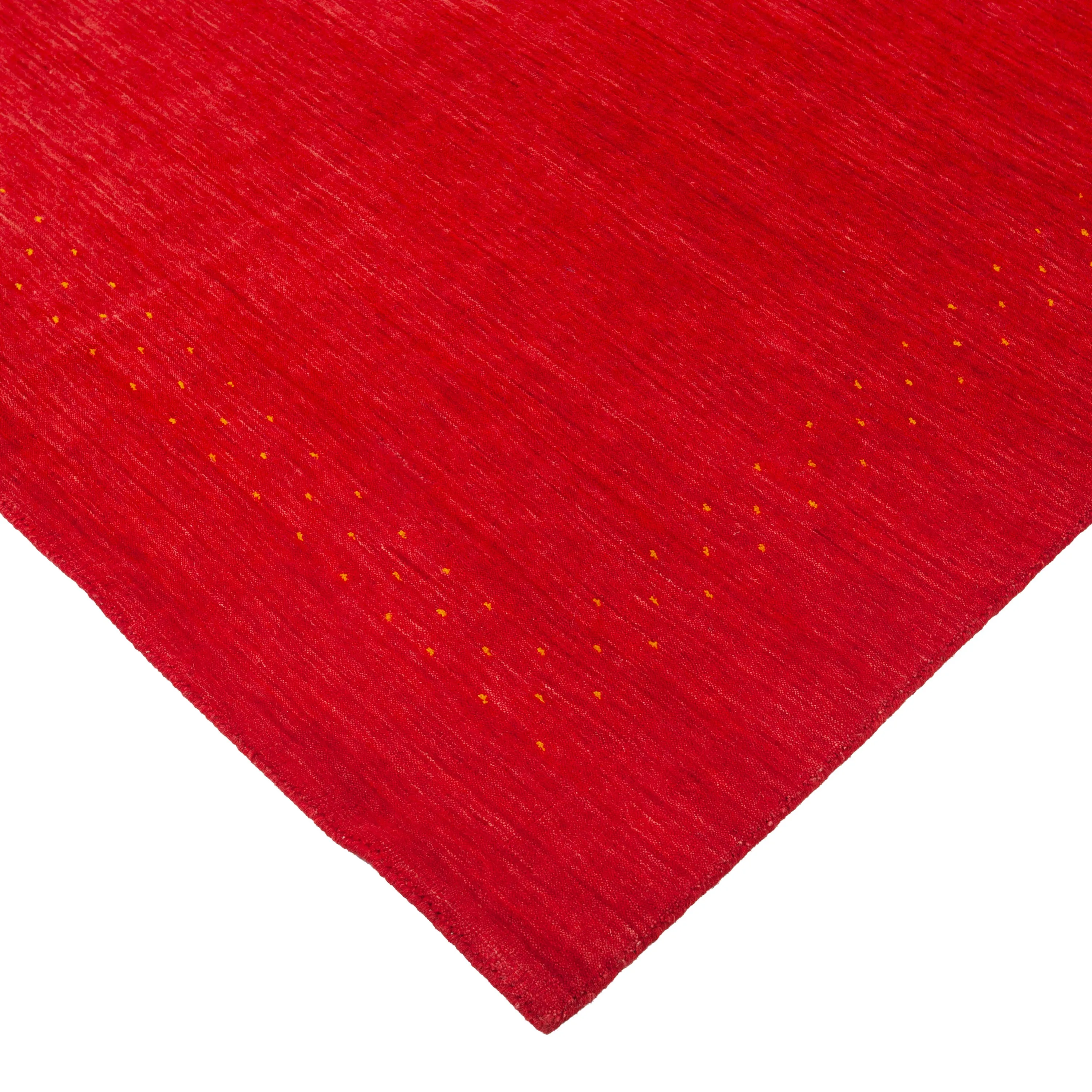 Red Solid Indo Gabbeh Rug - 5'1" x 8'1"