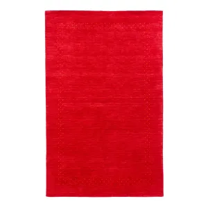 Red Solid Indo Gabbeh Rug - 5'1" x 8'1"