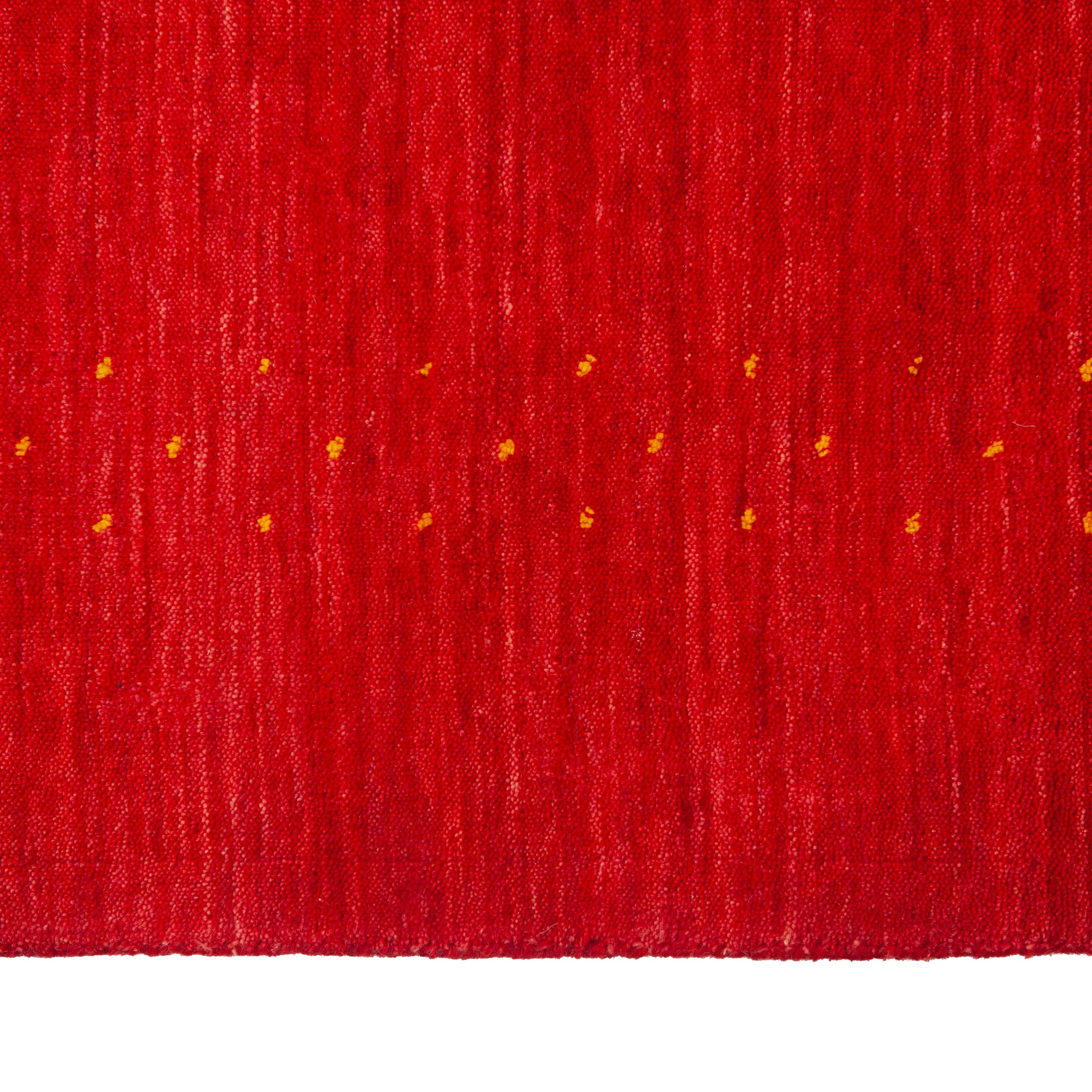 Red Solid Indo Gabbeh Rug - 5'1" x 8'1"