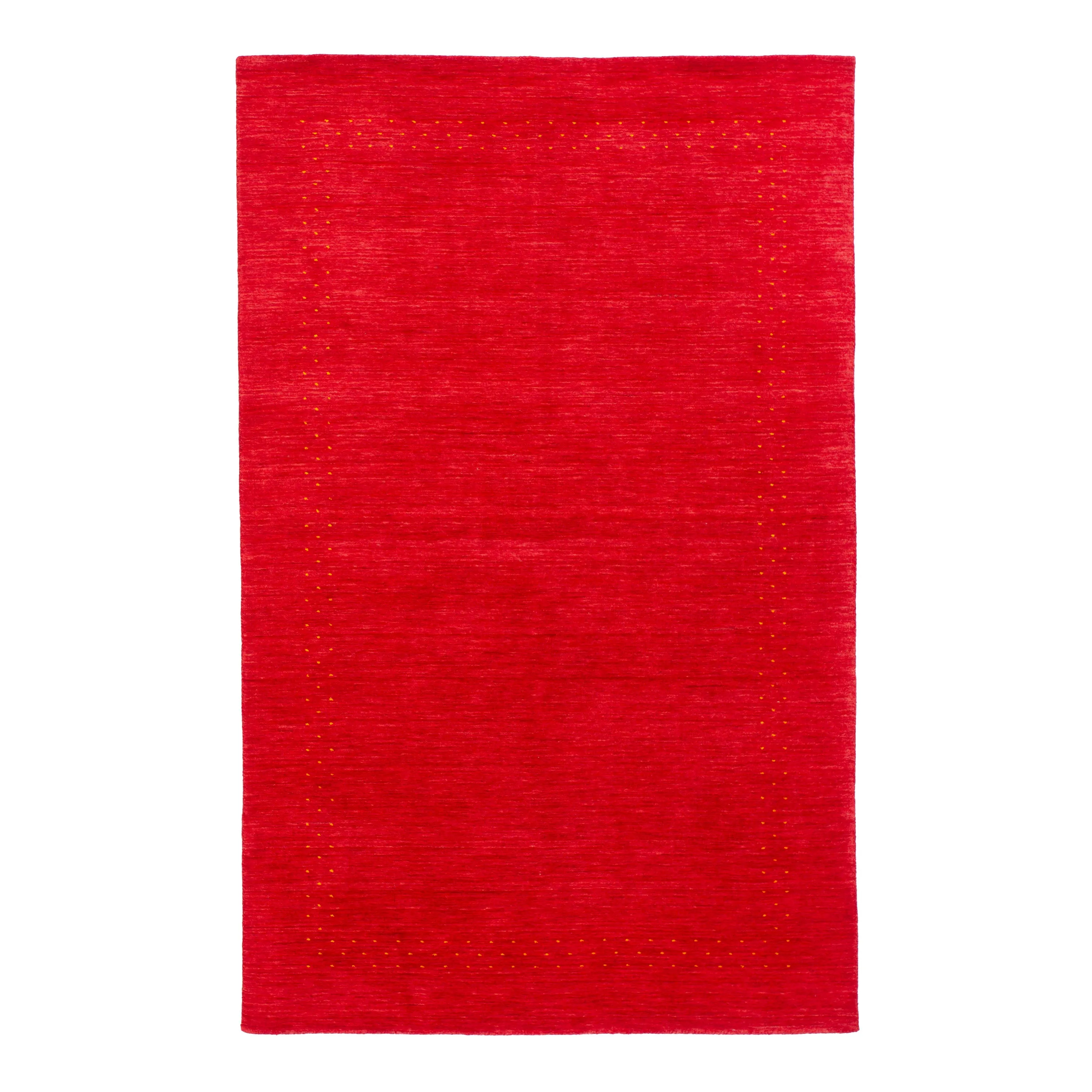 Red Solid Indo Gabbeh Rug - 5'1" x 8'1"