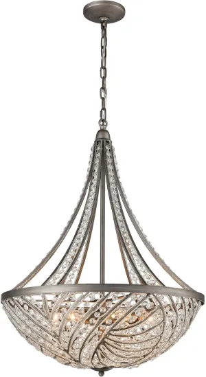 Renaissance 6 Light Chandelier In Weathered Zinc