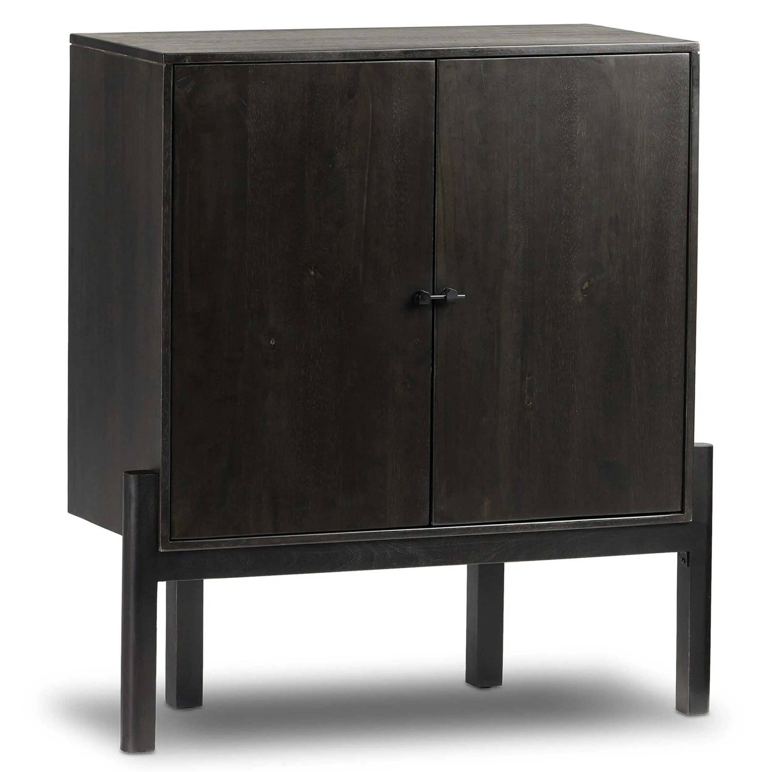 Reza Bar Cabinet, Worn Black
