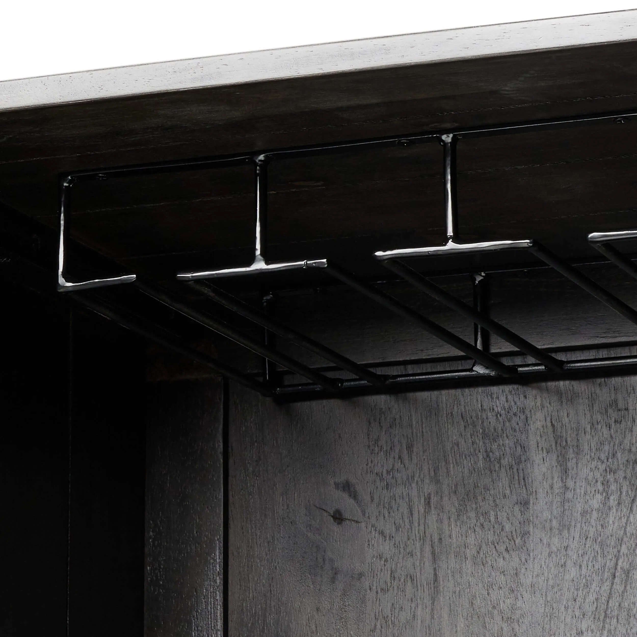 Reza Bar Cabinet, Worn Black