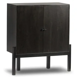Reza Bar Cabinet, Worn Black