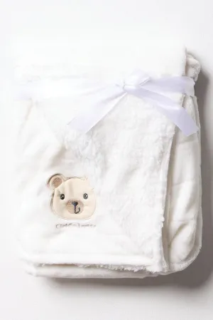 Rib Sherpa Blanket White