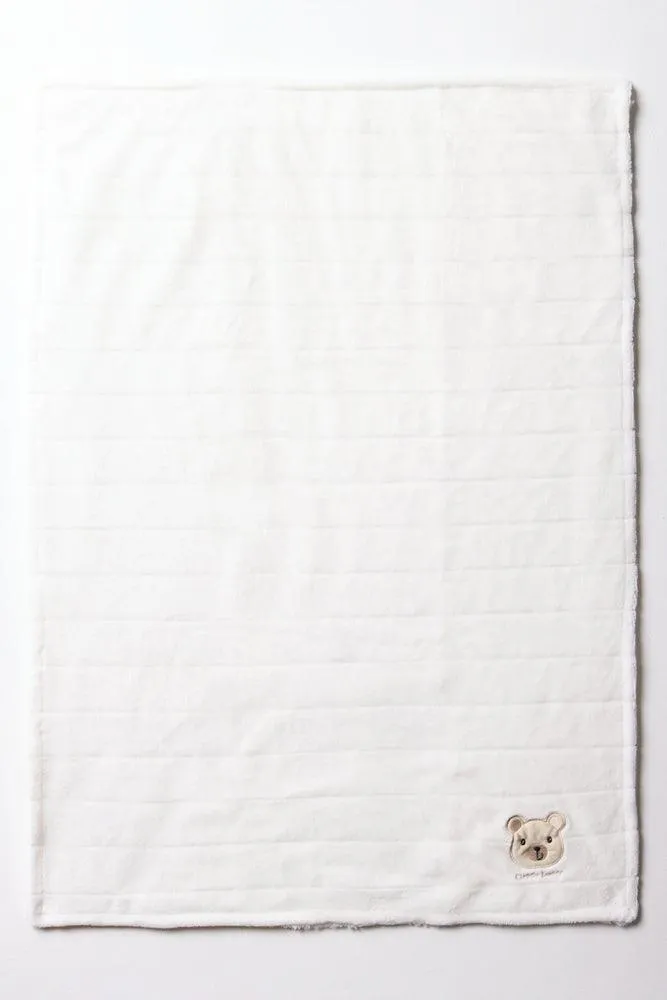 Rib Sherpa Blanket White