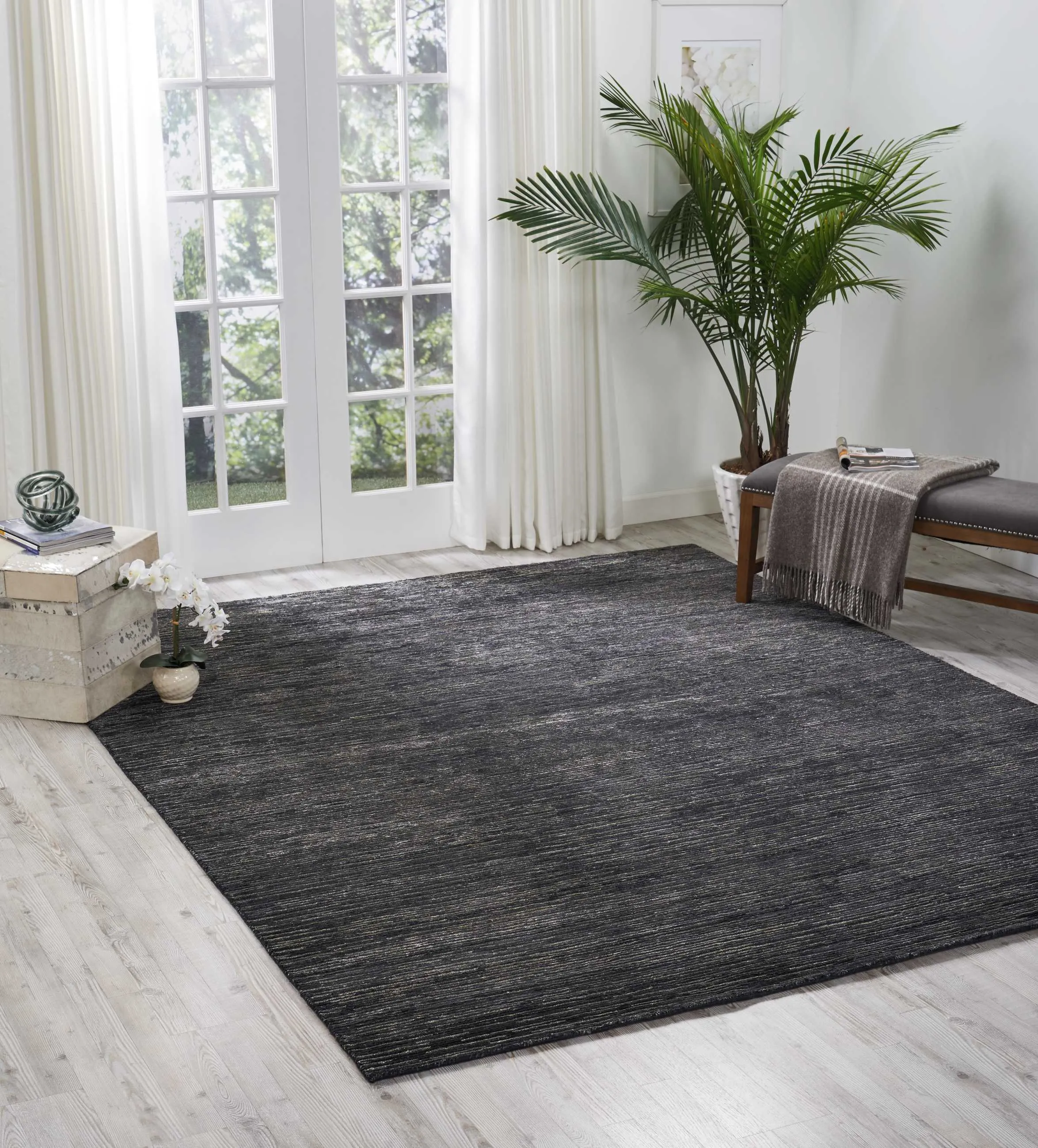 Ribbed Essentials Rug - Onyx Black